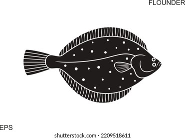 Olive Flounder Logo. Isolated Flounder On White Background