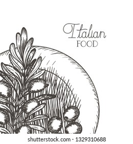 olive flower drawing isolated icon