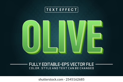 Fuente de color oliva Efecto de texto editable	