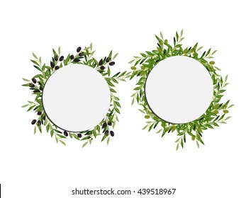 Olive frame set.Vector illustration