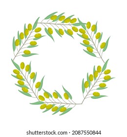 Olive frame for use in web design. Vector isolated image for use in postcard design