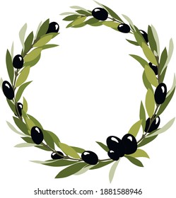 olive frame vector illustration isolated