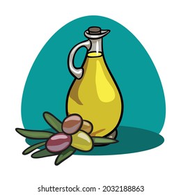 Olive fruit with olive oil.