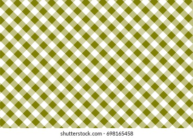 Olive Gingham seamless pattern. Texture from rhombus/squares for - plaid, tablecloths, clothes, shirts, dresses, paper, bedding, blankets, quilts and other textile products. Vector illustration.