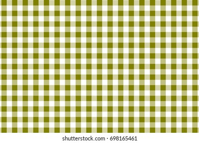 Olive Gingham seamless pattern. Texture from rhombus/squares for - plaid, tablecloths, clothes, shirts, dresses, paper, bedding, blankets, quilts and other textile products. Vector illustration.