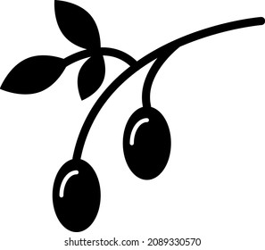 Olive Glyph Icon Fruit Vector