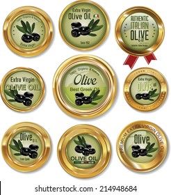 Olive golden labels set