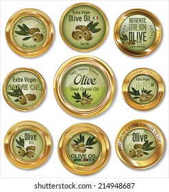 Olive golden labels set