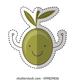 olive grain character isolated icon vector illustration design