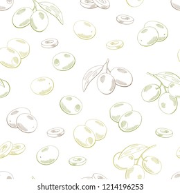 Olive graphic color seamless pattern background sketch illustration vector