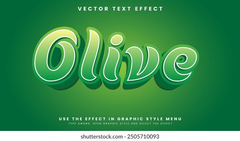Olive green 3d editable text effect Template