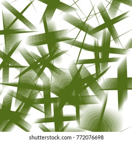 olive green abstract ornaments pattern with lines, crosses and blurred shapes on white background, vector illustration