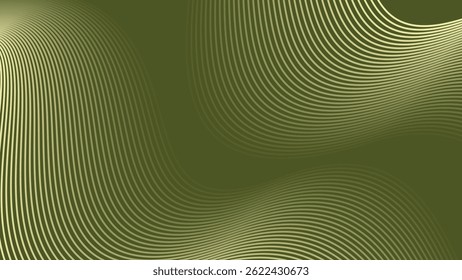 Fondo de onda Abstractas verde oliva con líneas de gradiente curvadas