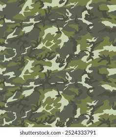 Olive verde exército floresta tema verde camuflagem ilustração papel de parede padrão sem costura impressão para tecido têxtil vetor arte gráfica