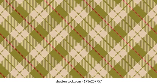 olive green and beige checkered gingham repeatable diagonal fabric texture with red threads for plaid, tablecloths, shirts, tartan, clothes, dresses, bedding, blankets