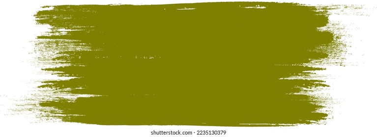 Olive green brush stroke isolated on background. Paint brush stroke vector for ink paint, grunge design element, dirt banner, watercolor design, dirty texture. Trendy brush stroke, vector illustration