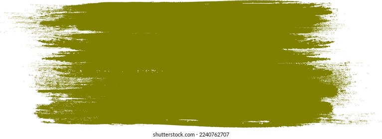 Olive green brush stroke isolated on background. Paint brush stroke vector for ink paint, grunge design element, dirt banner, watercolor design, dirty texture. Trendy brush stroke, vector illustration