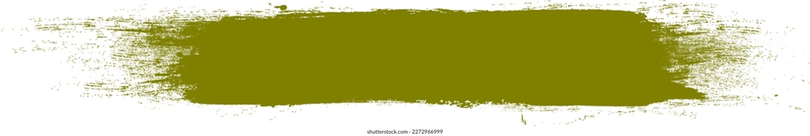 Olive green brush stroke isolated on background. Paint brush stroke vector for ink paint, grunge design element, dirt banner, watercolor design, dirty texture. Trendy brush stroke, vector illustration