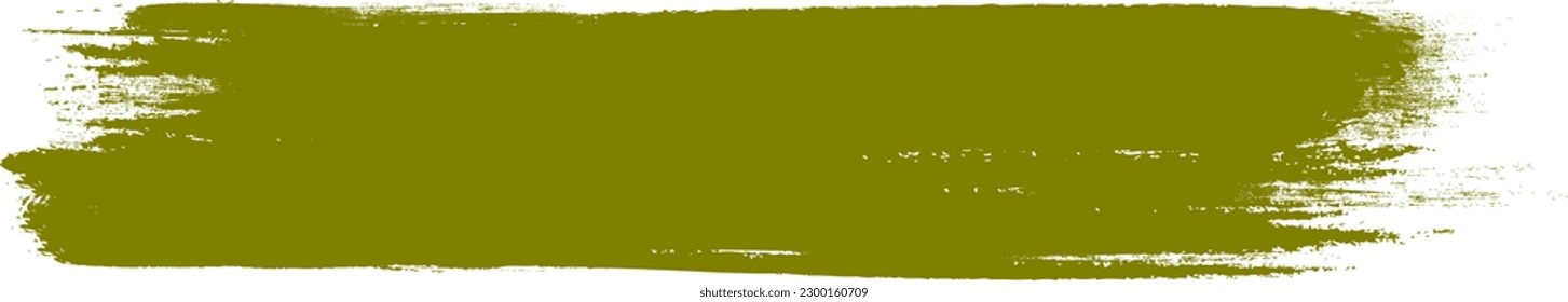 Olive green brush stroke isolated on background. Paint brush stroke vector for ink paint, grunge design element, dirt banner, watercolor design, dirty texture. Trendy brush stroke, vector illustration