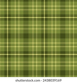 Olive green check plaid fabric pattern vector