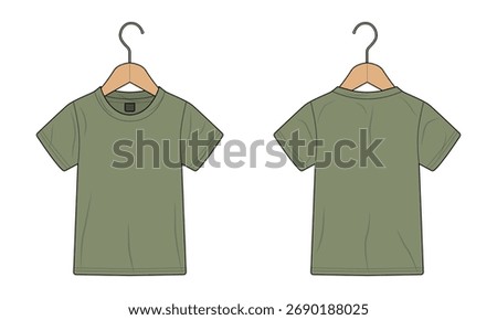 Olive green children's t-shirt template