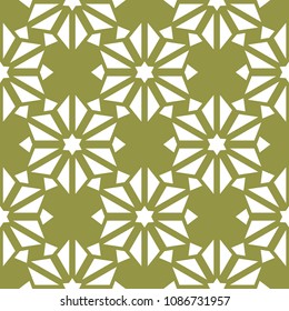 Olive green floral ornament. Seamless pattern for textile and wallpapers