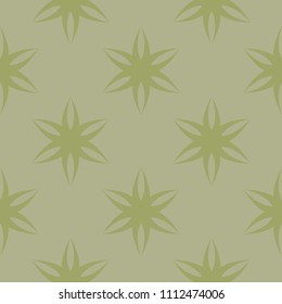 Olive green floral ornament. Seamless pattern for textile and wallpapers