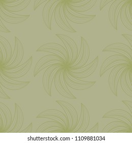 Olive green floral ornamental design. Seamless pattern for textile and wallpapers