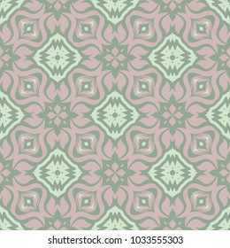 Olive green floral seamless pattern with pale pink elements. Background with flower designs for wallpapers, textile and fabrics