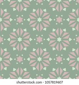 Olive green floral seamless pattern with pale pink elements. Background with flower designs for wallpapers, textile and fabrics
