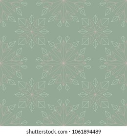 Olive green floral seamless pattern. Background with flower designs for wallpapers, textile and fabrics