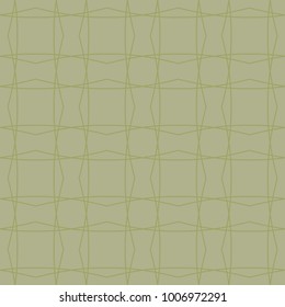 Olive green geometric ornament. Seamless pattern for web, textile and wallpapers