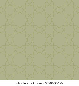 Olive green geometric ornament. Seamless pattern for web, textile and wallpapers