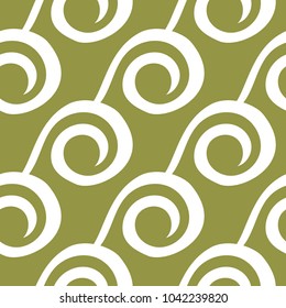 Olive green geometric ornament. Seamless pattern for web, textile and wallpapers