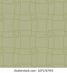 Olive green geometric ornament. Seamless pattern for web, textile and wallpapers