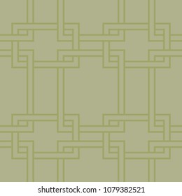 Olive green geometric ornament. Seamless pattern for web, textile and wallpapers
