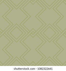 Olive green geometric ornament. Seamless pattern for web, textile and wallpapers