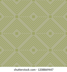 Olive green geometric ornament. Seamless pattern for web, textile and wallpapers