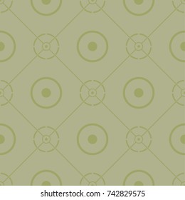 Olive green geometric ornament. Seamless pattern for web, textile and wallpapers