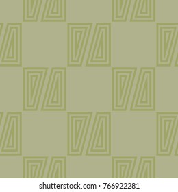 Olive green geometric ornament. Seamless pattern for web, textile and wallpapers