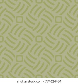 Olive green geometric ornament. Seamless pattern for web, textile and wallpapers