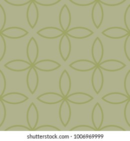 Olive green geometric print. Seamless pattern for web, textile and wallpapers