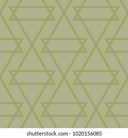 Olive green geometric print. Seamless pattern for web, textile and wallpapers