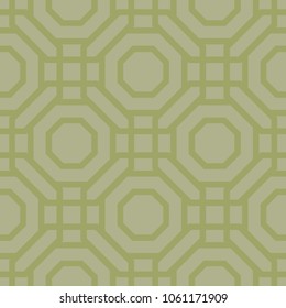Olive green geometric print. Seamless pattern for web, textile and wallpapers