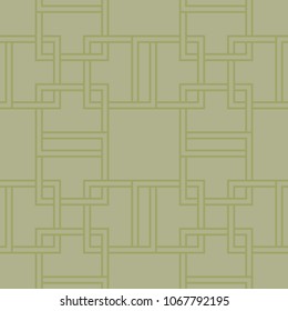 Olive green geometric print. Seamless pattern for web, textile and wallpapers