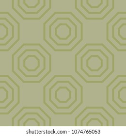 Olive green geometric print. Seamless pattern for web, textile and wallpapers