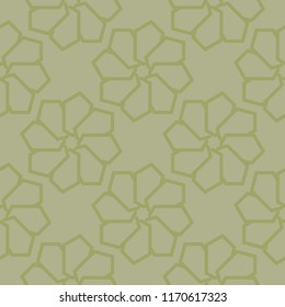 Olive green geometric print. Seamless pattern for web, textile and wallpapers