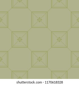 Olive green geometric print. Seamless pattern for web, textile and wallpapers