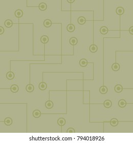 Olive green geometric print. Seamless pattern for web, textile and wallpapers
