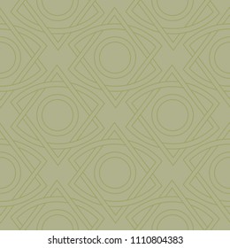 Olive green geometric seamless pattern for web, textile and wallpapers